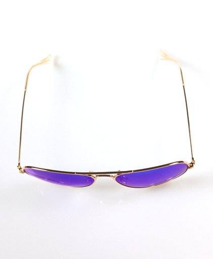 Lux Lenses Sunglasses Aviator UV400 Mirrored Gold Blue Unisex Metal