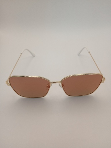 Lux-Lenses Ltd WPH-HT042 Sunglasses Unisex Rose Cat-eye Gold Metal, Plastic