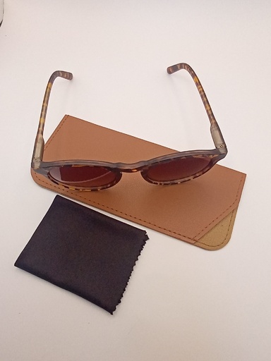LUX-LENSED 3016BRNBRN Sunglasses Unisex Brown Round Brown Plastic