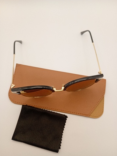 LUX-LENSES LTD 1001PURBLK Sunglasses Unisex Brown Cat-eye Black Plastic, Metal