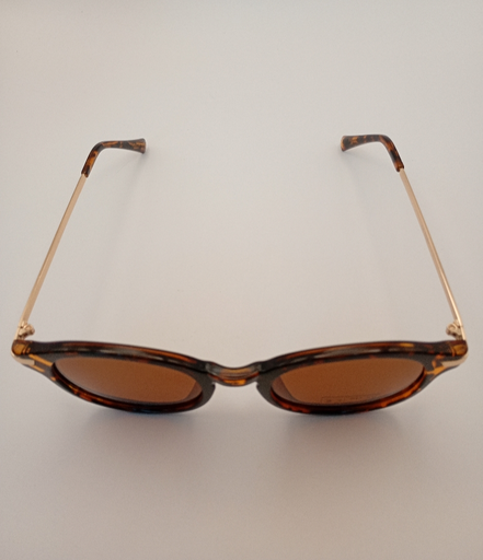 LUX-LENSED LTD 3019GRNGLD Sunglasses Unisex Brown Oval Brown Plastic, Metal