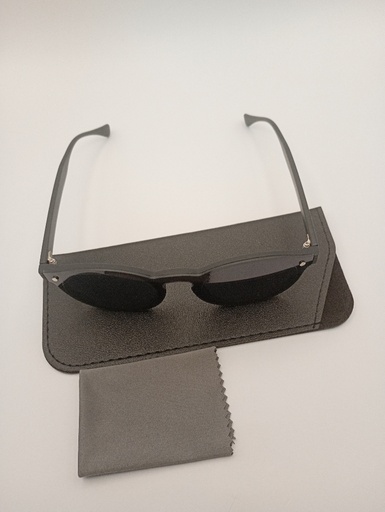 LUX-LENSED LTD SG18SUPA3005BLK Sunglasses Unisex Grey Oval Black Plastic