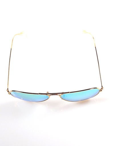 Lux Lenses Sunglasses Aviator UV400 Mirrored Gold Green Unisex