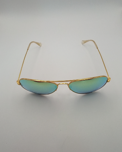Lux-Lenses SG17SUPB1012GLDGLD Sunglasses Unisex Green Aviator Gold Metal