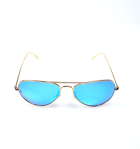 Lux Lenses Sunglasses Aviator UV400 Mirrored Gold Blue Unisex 135mm
