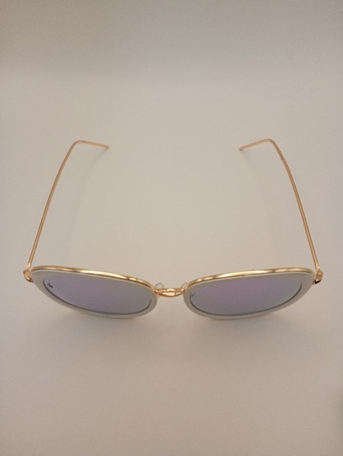 Lux-Lenses SG17SUPB1025PURWHI Sunglasses Unisex Silver Aviator Silver Metal, Plastic