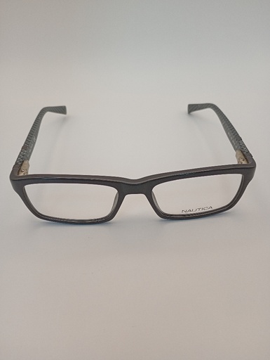 Nautica NAUTICA B103 Eyewear Eyeglasses/Prescription Clear Full-Rim Frame Rectangle Men Standard Barrel Hinge Gray Plastic