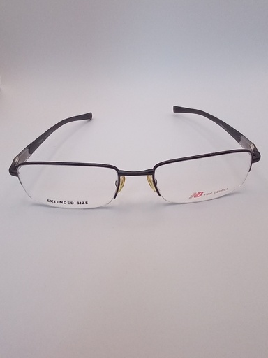 New Balance NB8004/M C01 Eyewear Eyeglasses/Prescription Clear Semi-Rimless Rectangle Men Standard Barrel Hinge Black Metal