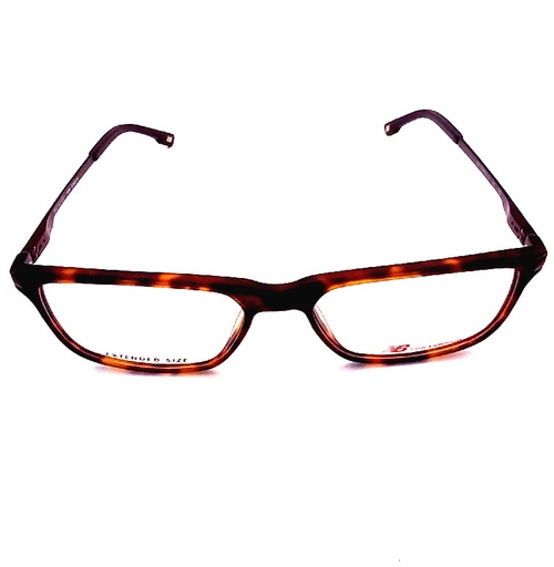 New Balance Eyeglasses Frame Rectangle Full-Rim Brown Unisex Acetate