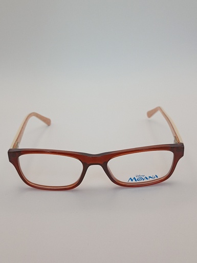 Disney MOANA01 Eyewear Eyeglasses/Prescription Clear Full-Rim Rectangle Kids Standard Barrel Hinge Brown Plastic
