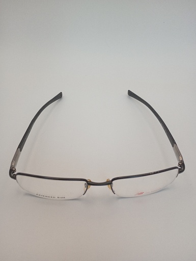New Balance NB004/M C01 Eyewear Eyeglasses/Prescription Clear Semi-Rimless Rectangle Men Standard Barrel Hinge Black Metal