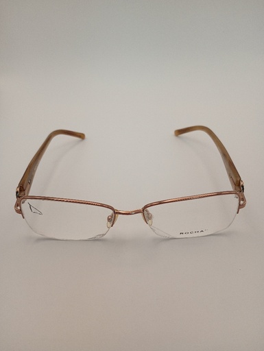 John Rocha R09117/G Eyewear Eyeglasses/Prescription Clear Semi-Rimless Rectangle Women Standard Barrel Hinge Gold Metal