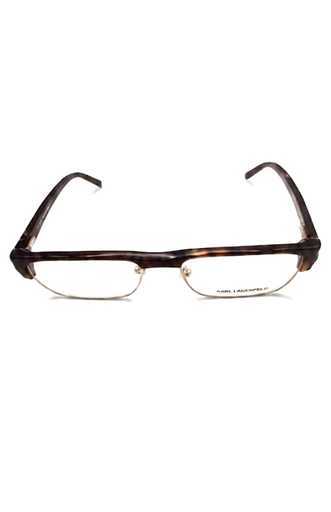 Karl Lagerfeld Eyeglasses Frame Rectangle Full-Rim Brown Unisex 140mm