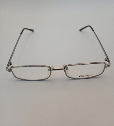 Classique CLASS509/M Eyewear Eyeglasses/Prescription Clear Full-Rim Rectangle Men Standard Barrel Hinge Silver Metal