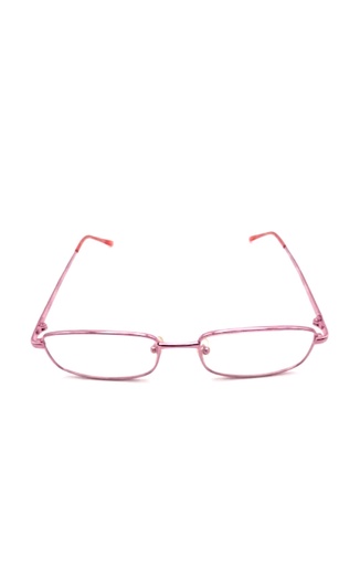 Classique Eyeglasses Frame Rectangle Full-Rim Pink Unisex Metal