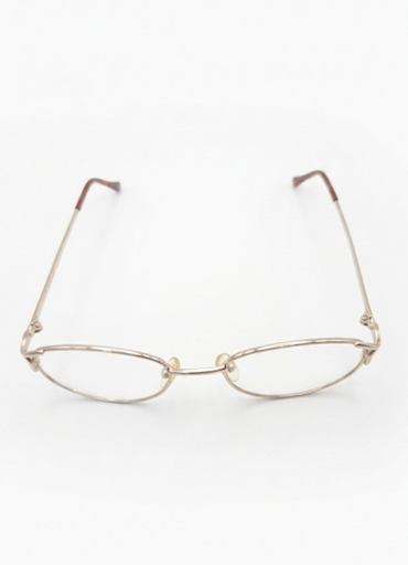 Classique Eyeglasses Frame Rectangle Semi-Rimless Gold Men Metal Plastic