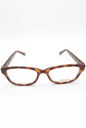 Classique Eyeglasses Frame Rectangle Full-Rim Brown Unisex Acetate 140mm