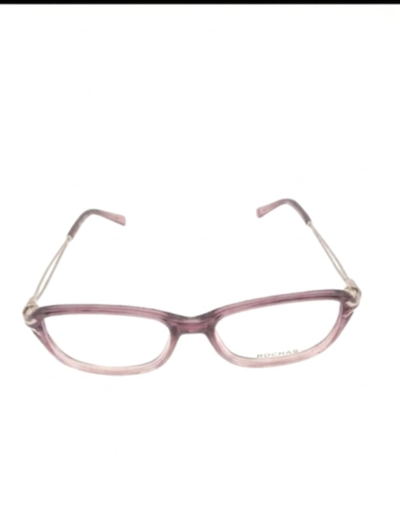 Rochas Eyeglasses Frame Rectangle Full-Rim Purple Women Metal Plastic