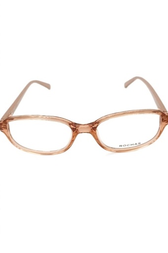 Rochas Eyeglasses Frame Rectangle Full-Rim Beige Women Acetate